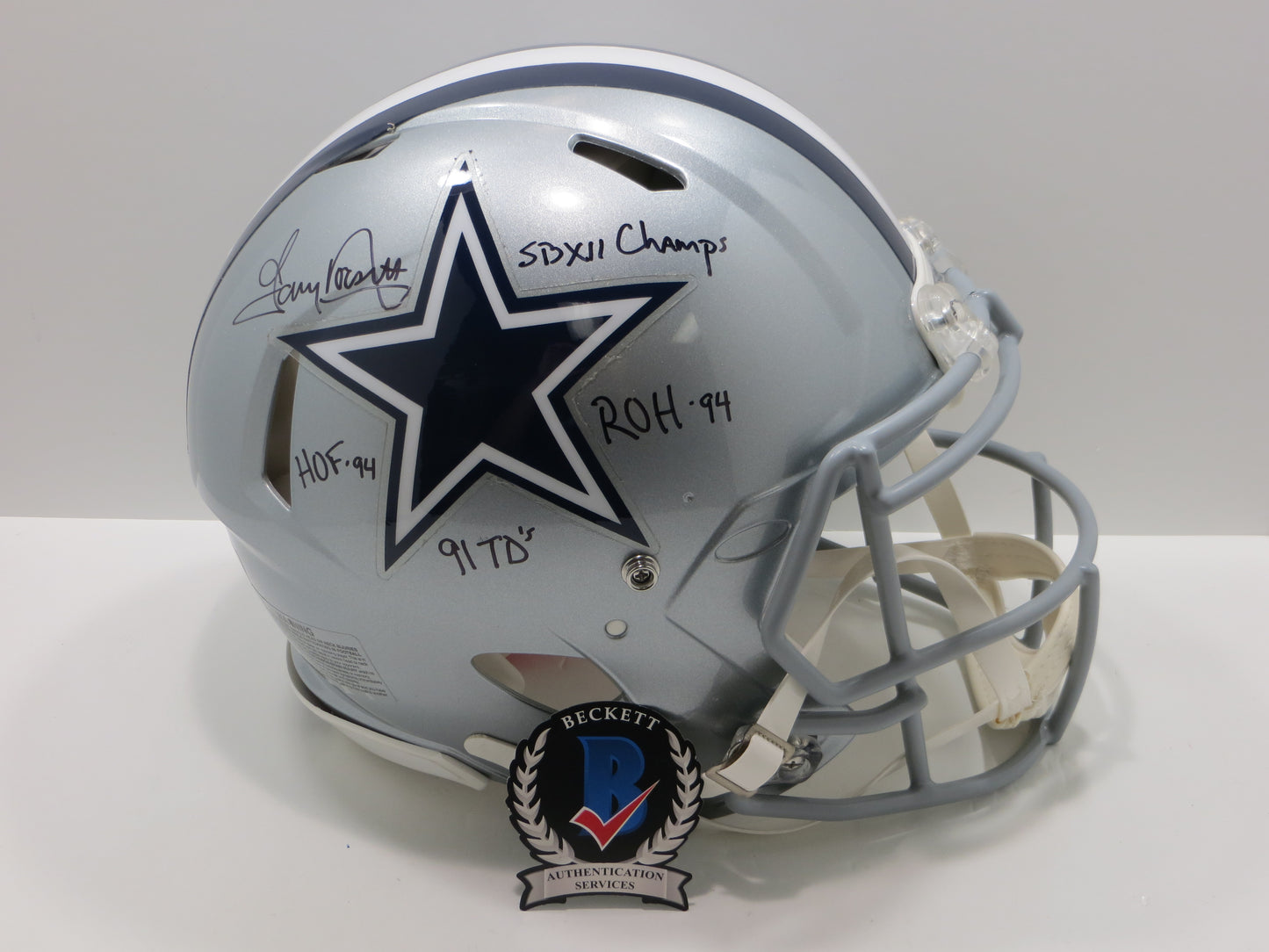 TONY DORSETT SIGNED DALLAS COWBOYS RIDDELL F/S Authentic HELMET w/4 INSCs BAS