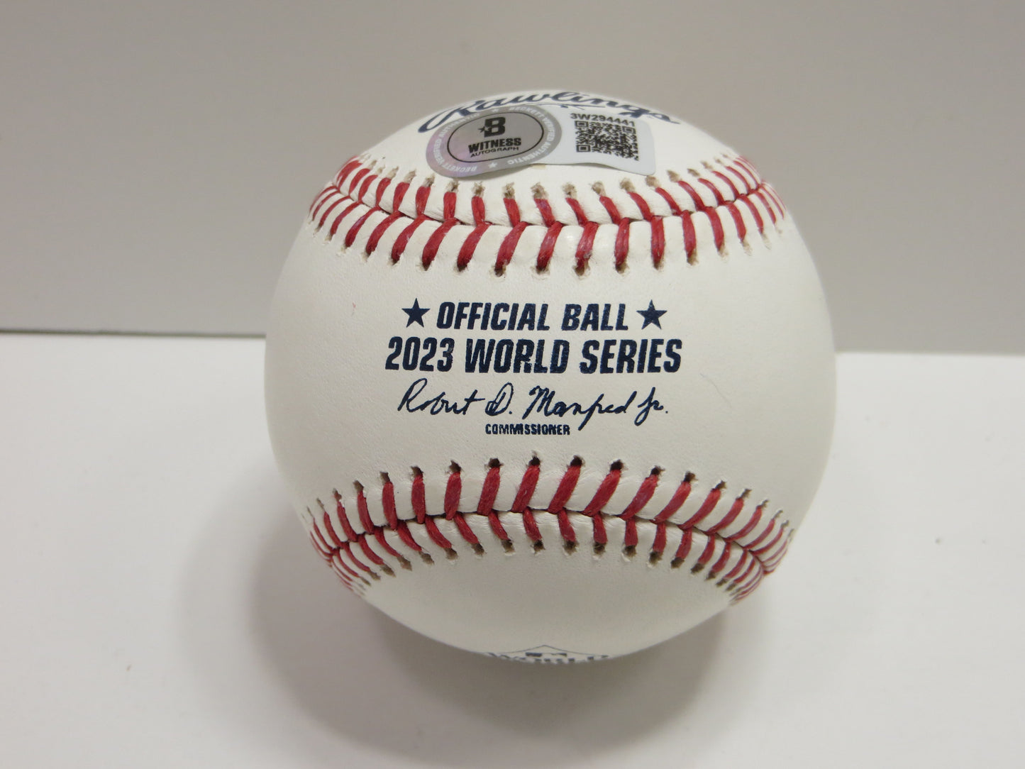 JOSH SMITH TEXAS RANGERS SIGNED OFFICIAL 2023 WORLD SERIES BASEBALL w/INSC BAS