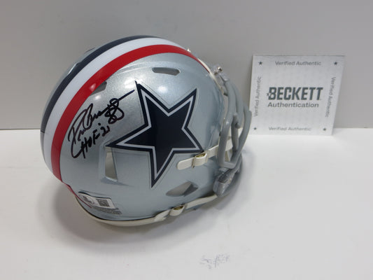 DREW PEARSON DALLAS COWBOYS SIGNED 1976 Mini Helmet w/HOF 21 BAS COA