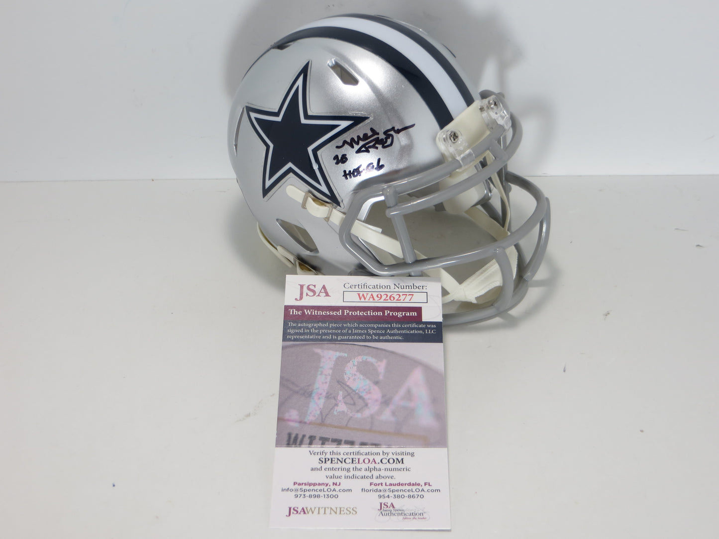 MEL RENFRO DALLAS COWBOYS SIGNED Mini Helmet w/HOF 06 JSA COA