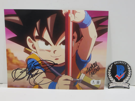 STEPHANIE NADOLNY SIGNED 8x10 PHOTO Dragon Ball Z Goku Mini w/INSC BAS COA