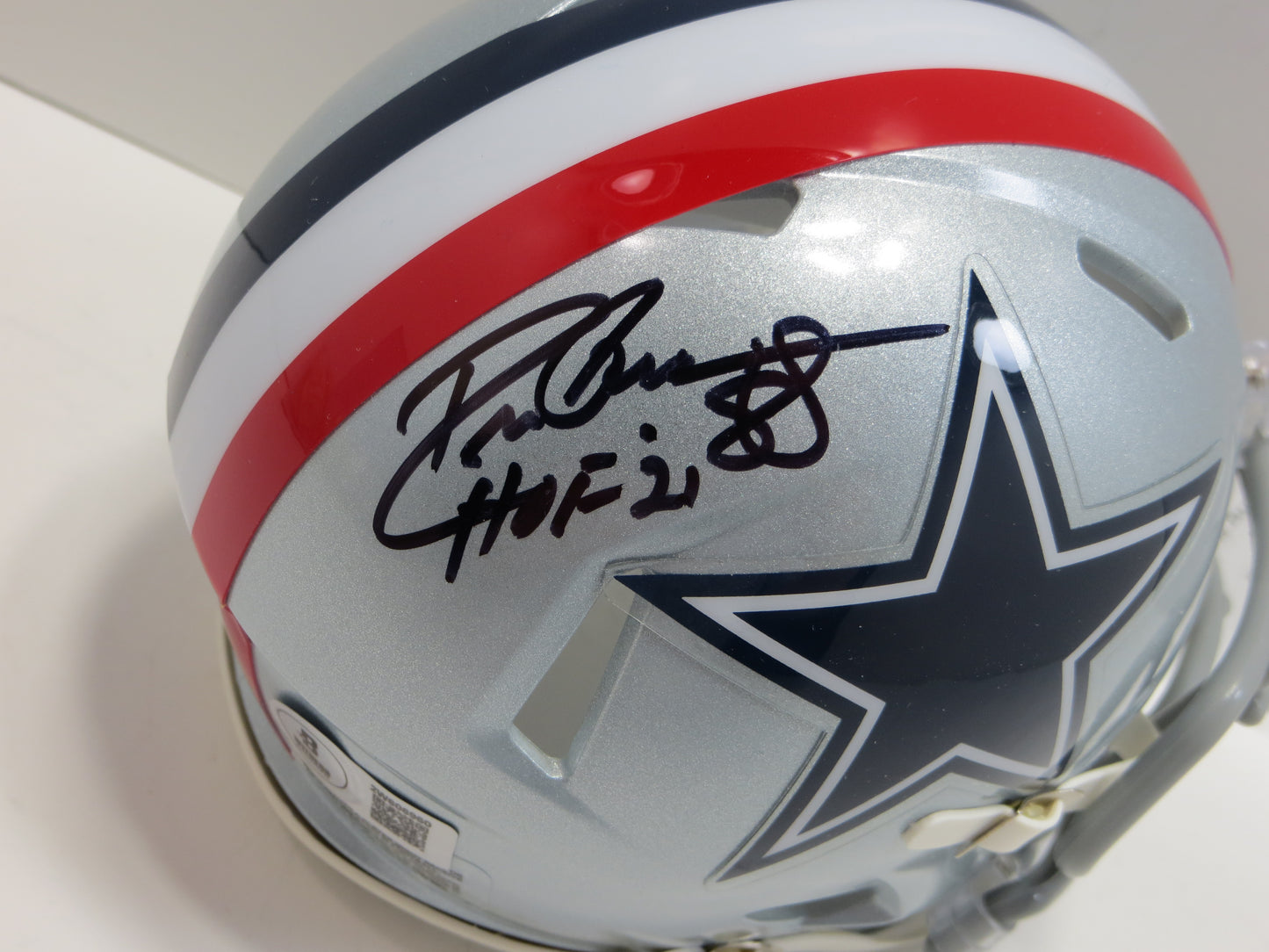 DREW PEARSON DALLAS COWBOYS SIGNED 1976 Mini Helmet w/HOF 21 BAS COA