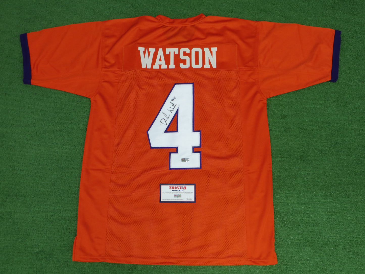 DESHAUN WATSON Clemson Tigers SIGNED FOOTBALL JERSEY XL Texans Browns TRISTAR