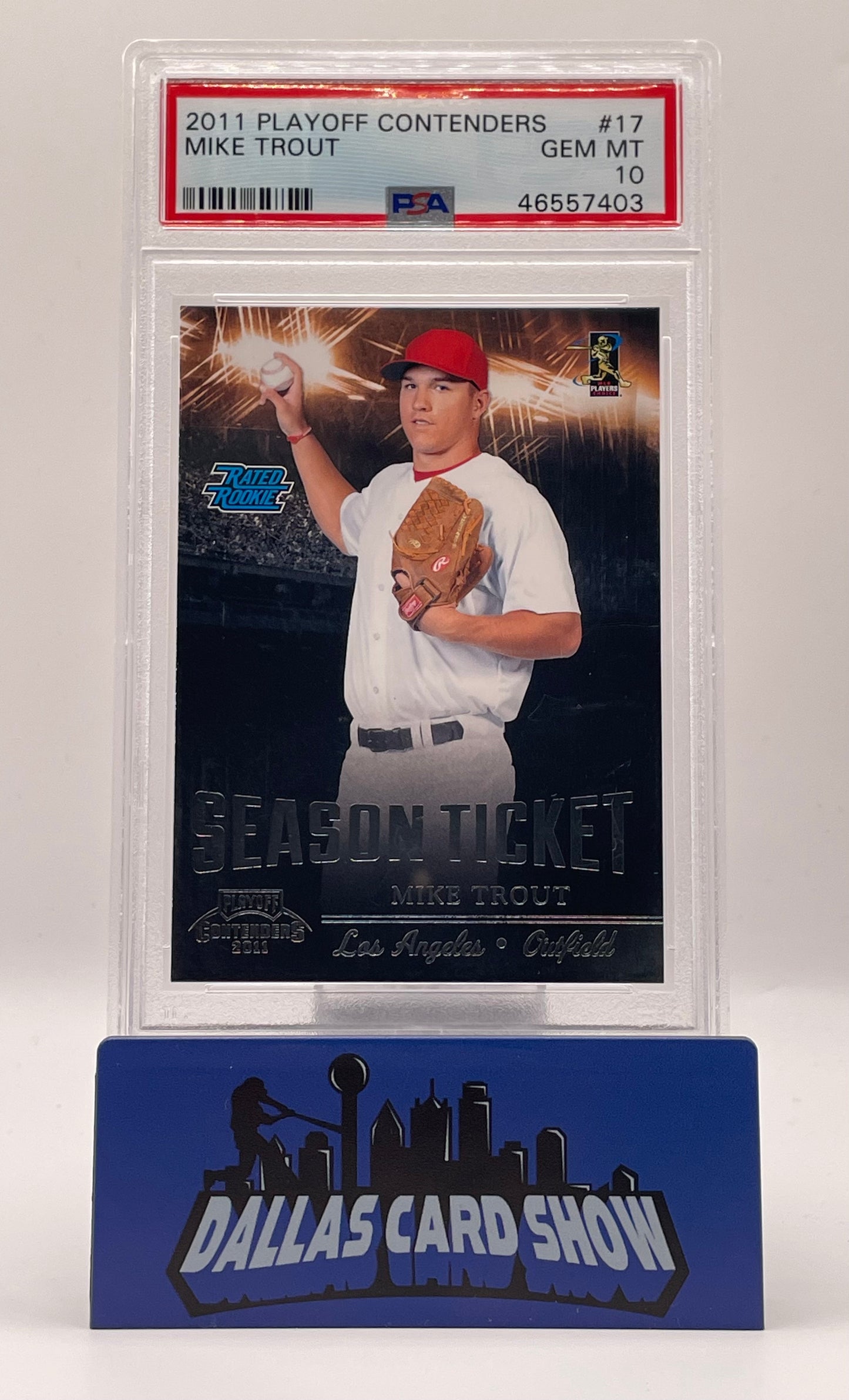 2011 Panini Playoff Contenders #17 Mike Trout Season Ticket Rookie RC PSA 10