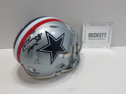 DREW PEARSON DALLAS COWBOYS SIGNED 1976 Mini Helmet w/HOF 21 BAS COA