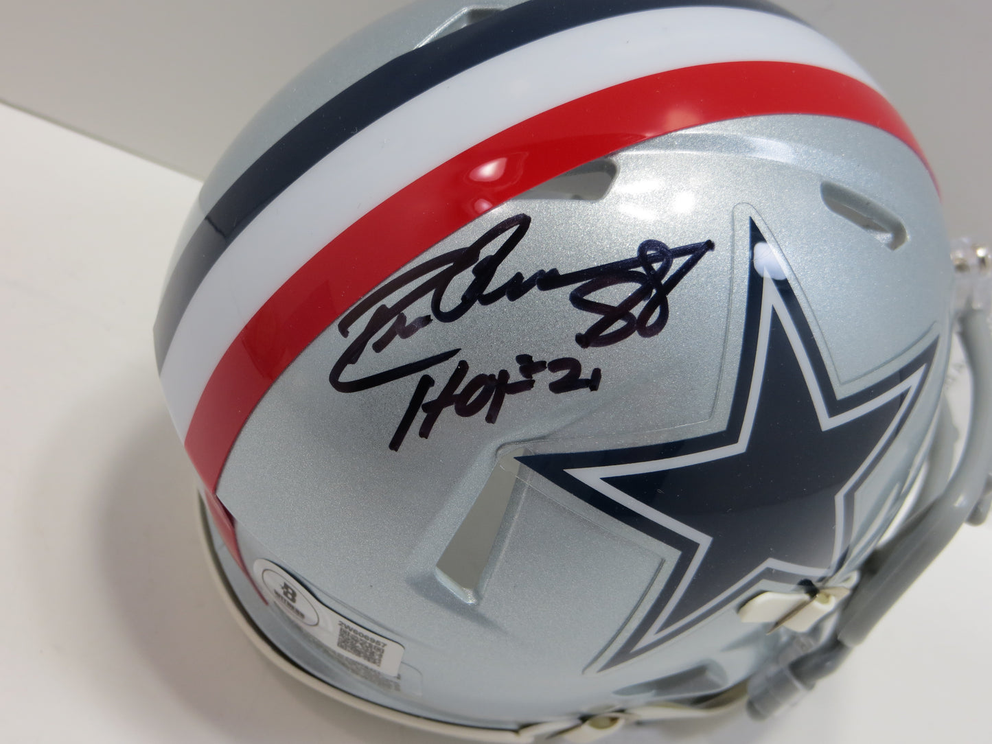 DREW PEARSON DALLAS COWBOYS SIGNED 1976 Mini Helmet w/HOF 21 BAS COA