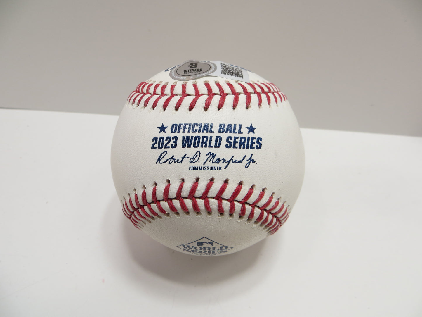 JOSH SMITH TEXAS RANGERS SIGNED OFFICIAL 2023 WORLD SERIES BASEBALL w/INSC BAS