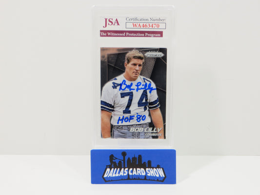 BOB LILLY SIGNED 2014 PANINI PRIZM Football Card #26 JSA SLAB Authentic AUTO