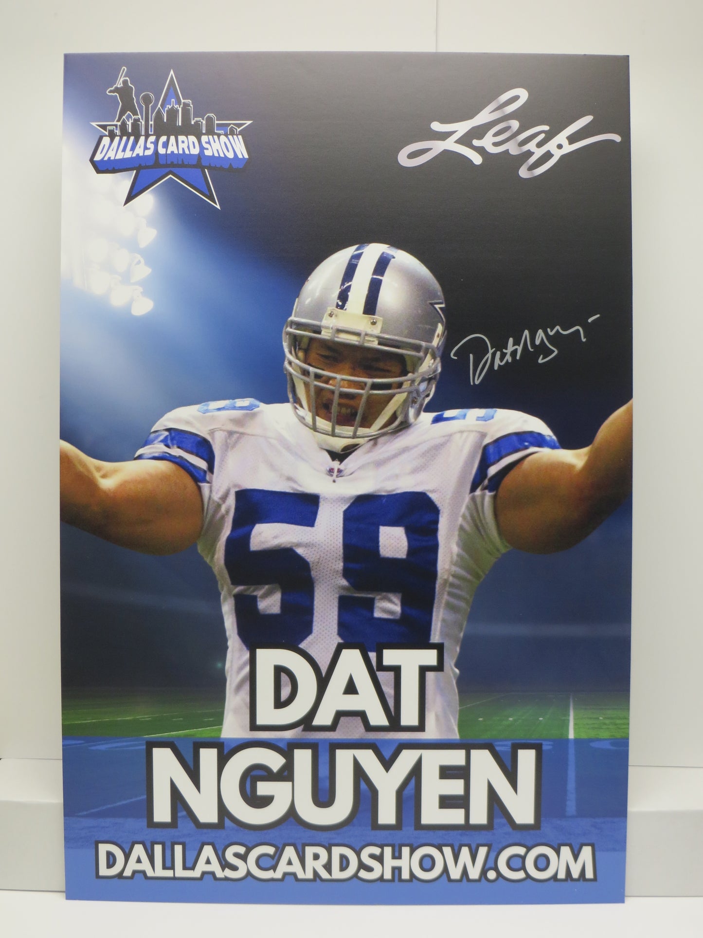 DAT NGUYEN DALLAS COWBOYS A&M SIGNED 24x36 Dallas Card Show FOAM BOARD BAS