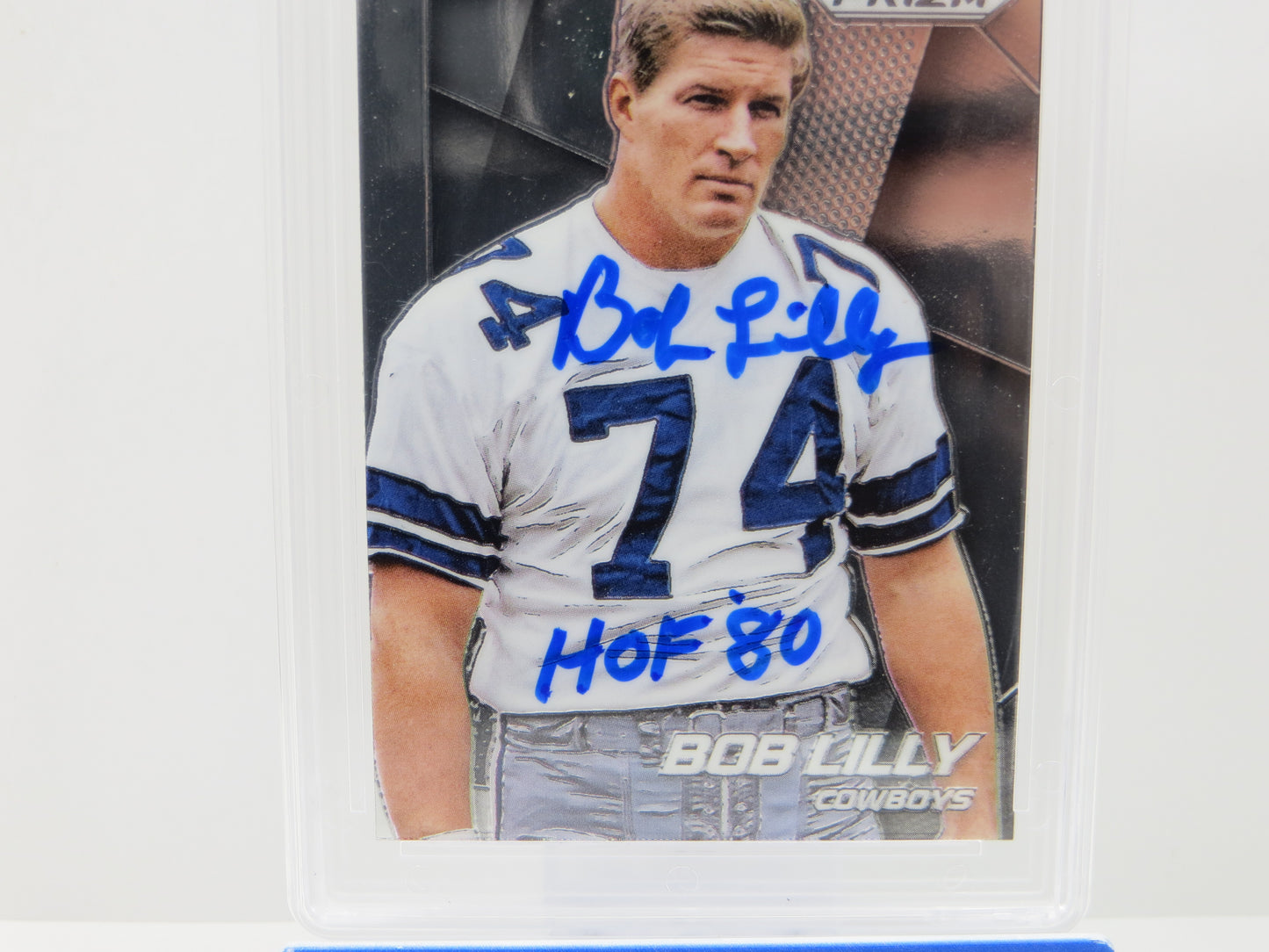 BOB LILLY SIGNED 2014 PANINI PRIZM Football Card #26 JSA SLAB Authentic AUTO