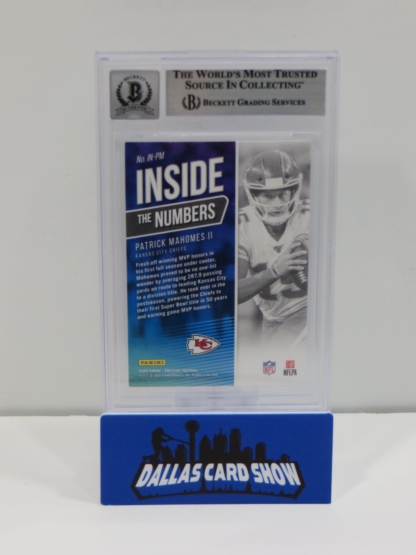 PAT MAHOMES SR SIGNED 2020 Prestige InsidetheNumbers BGS BAS SLAB w/Who'sYourDaddy AUTO 10