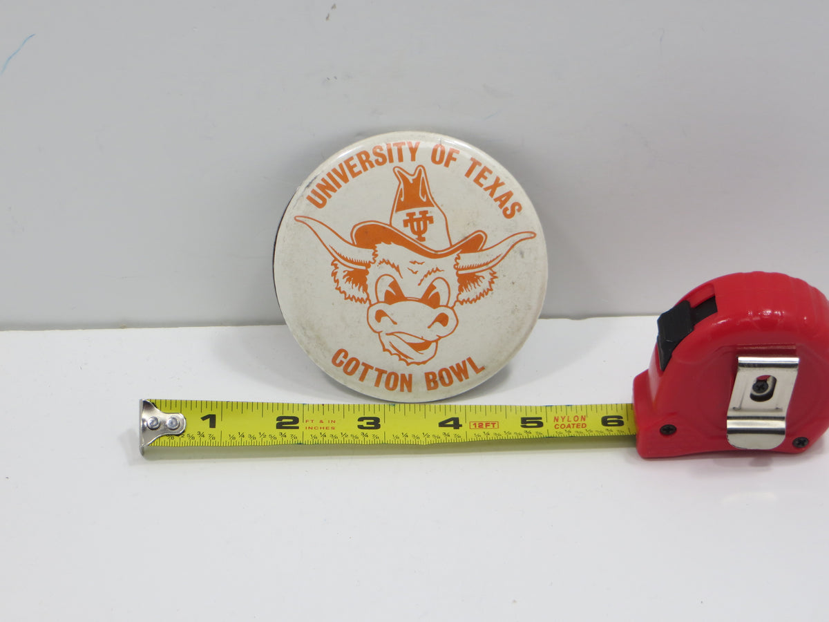 UNIVERSITY OF TEXAS LONGHORNS Vintage Button Pin NCAA COTTON BOWL CLASSIC