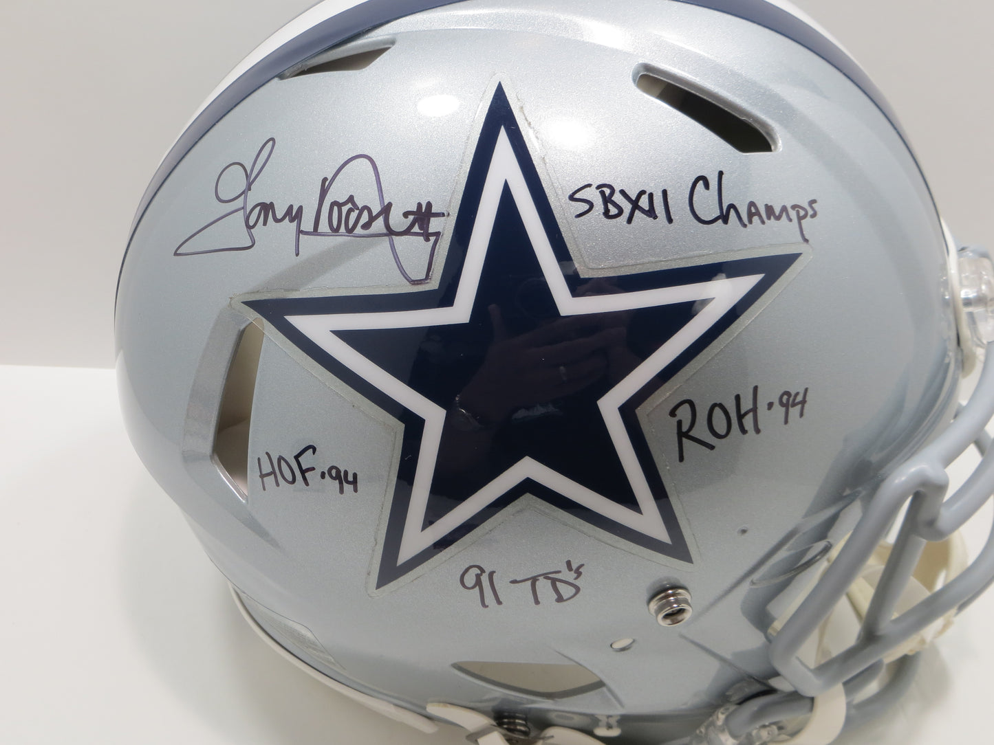 TONY DORSETT SIGNED DALLAS COWBOYS RIDDELL F/S Authentic HELMET w/4 INSCs JSA
