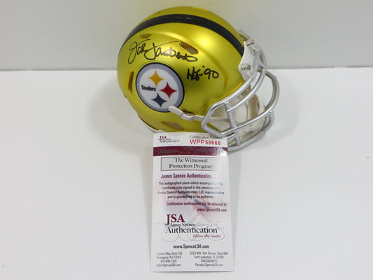 JACK LAMBERT PITTSBURGH STEELERS SIGNED FLASH Mini Helmet w/HOF90 JSA