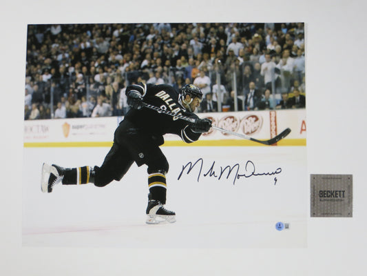 MIKE MODANO Dallas Stars SIGNED Slap Shot 16x20 PHOTO Minnesota North Stars BAS