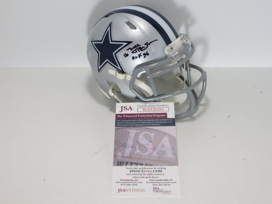 MEL RENFRO DALLAS COWBOYS SIGNED Mini Helmet w/HOF 06 JSA COA