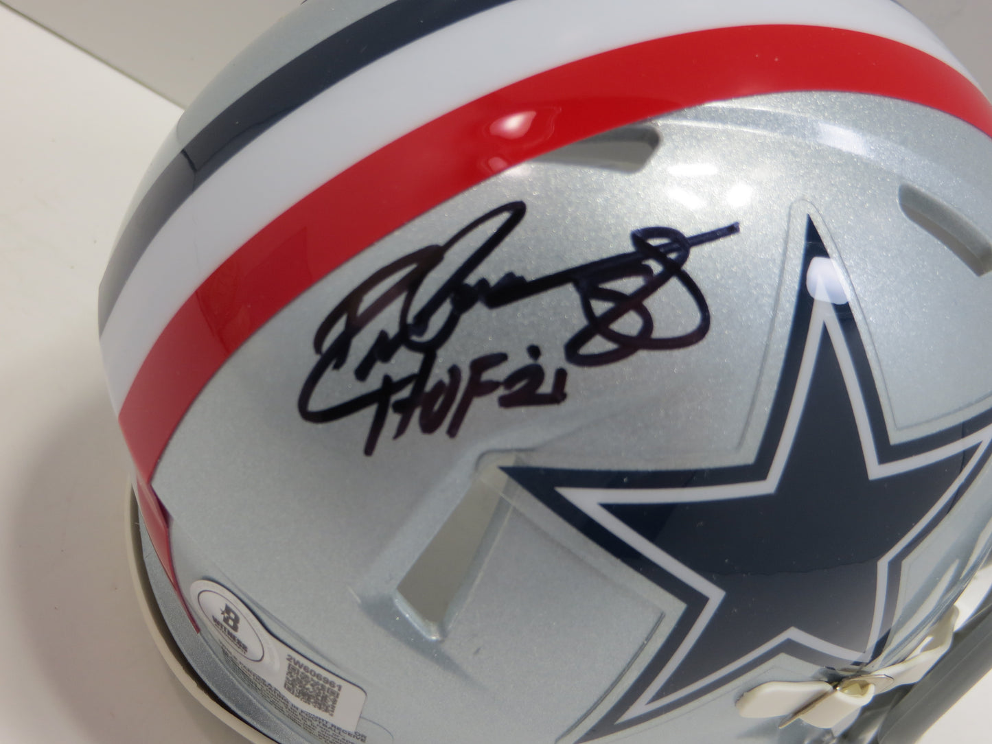 DREW PEARSON DALLAS COWBOYS SIGNED 1976 Mini Helmet w/HOF 21 BAS COA