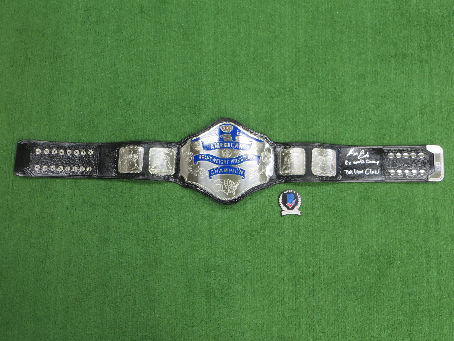 KEVIN VON ERICH SIGNED AMERICAN WORLD HEAVYWEIGHT CHAMPION BELT wINSCs BAS