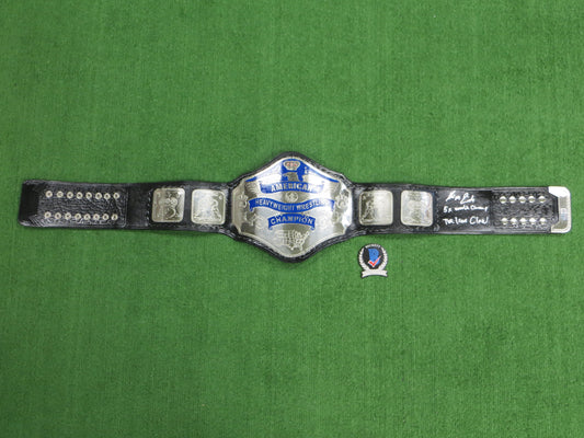 KEVIN VON ERICH SIGNED AMERICAN WORLD HEAVYWEIGHT CHAMPION BELT wINSCs BAS