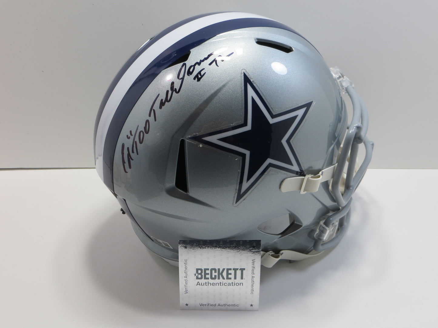 ED "TOO TALL" JONES SIGNED DALLAS COWBOYS FULL SIZE HELMET BAS
