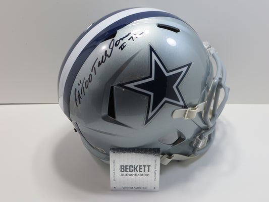 ED "TOO TALL" JONES SIGNED DALLAS COWBOYS FULL SIZE HELMET BAS