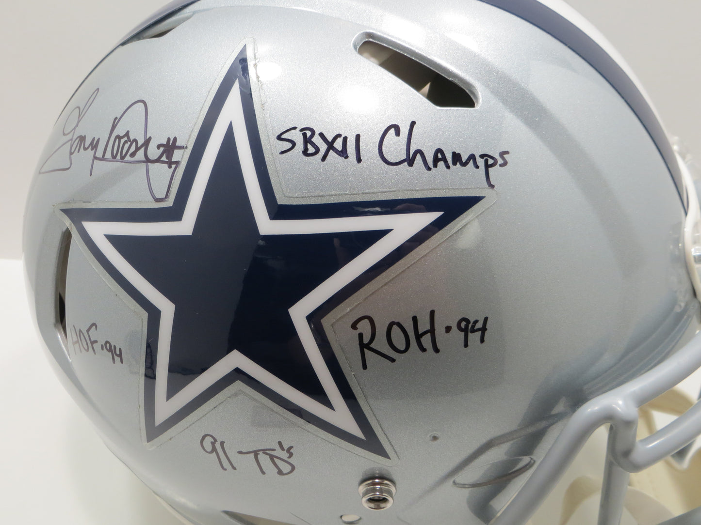 TONY DORSETT SIGNED DALLAS COWBOYS RIDDELL F/S Authentic HELMET w/4 INSCs JSA
