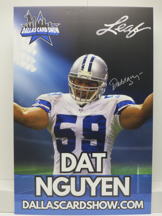 DAT NGUYEN DALLAS COWBOYS A&M SIGNED 24x36 Dallas Card Show FOAM BOARD BAS