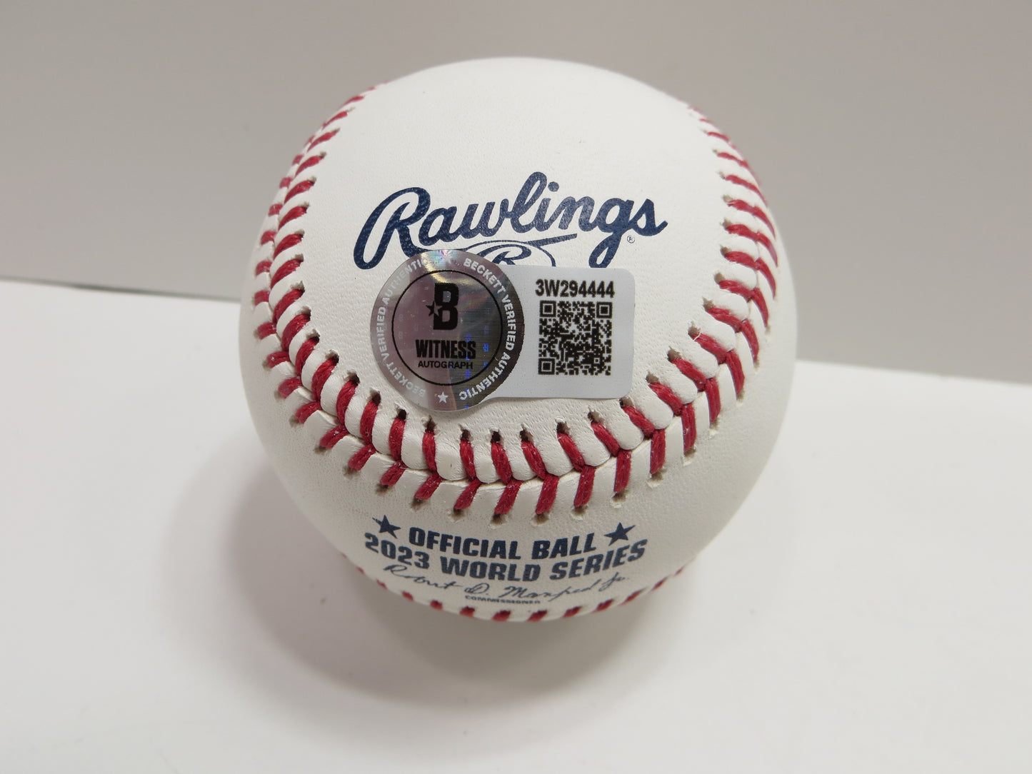 JOSH SMITH TEXAS RANGERS SIGNED OFFICIAL 2023 WORLD SERIES BASEBALL w/INSC BAS
