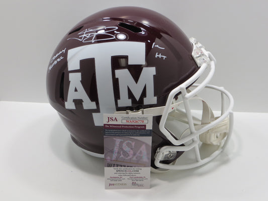 JOHNNY MANZIEL SIGNED TEXAS A&M AGGIES FULL SIZE HELMET w/JOHNNY FB JSA