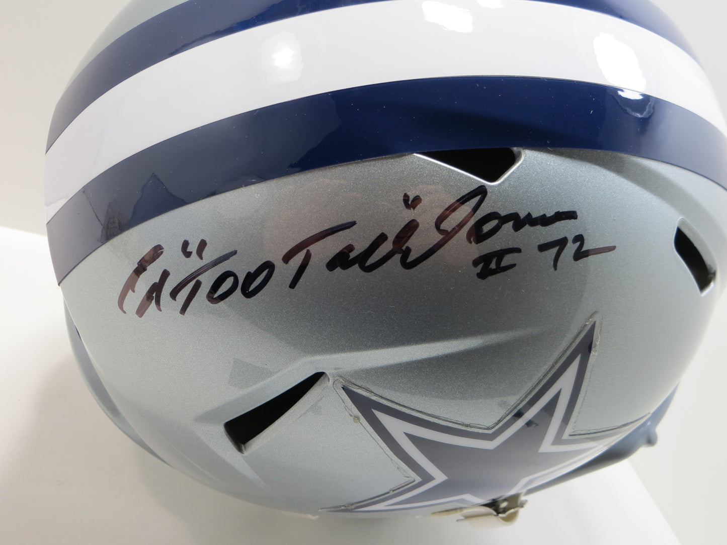 ED "TOO TALL" JONES SIGNED DALLAS COWBOYS FULL SIZE HELMET BAS