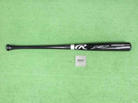 SEBASTIAN WALCOTT TEXAS RANGERS SIGNED BLACK RAWLINGS BASEBALL BAT BAS