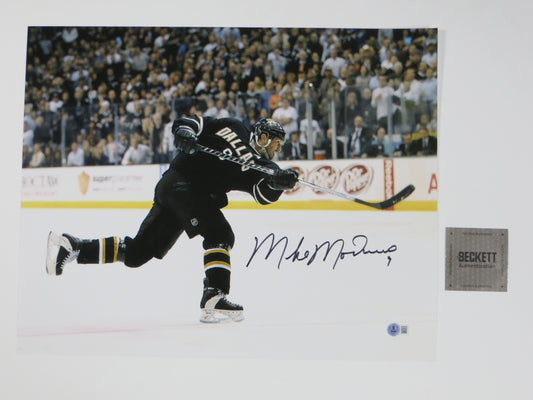 MIKE MODANO Dallas Stars SIGNED Slap Shot 16x20 PHOTO Minnesota North Stars BAS