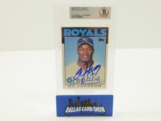BO JACKSON SIGNED 1986 TOPPS TRADED #50T KC ROYALS BGS BAS SLAB