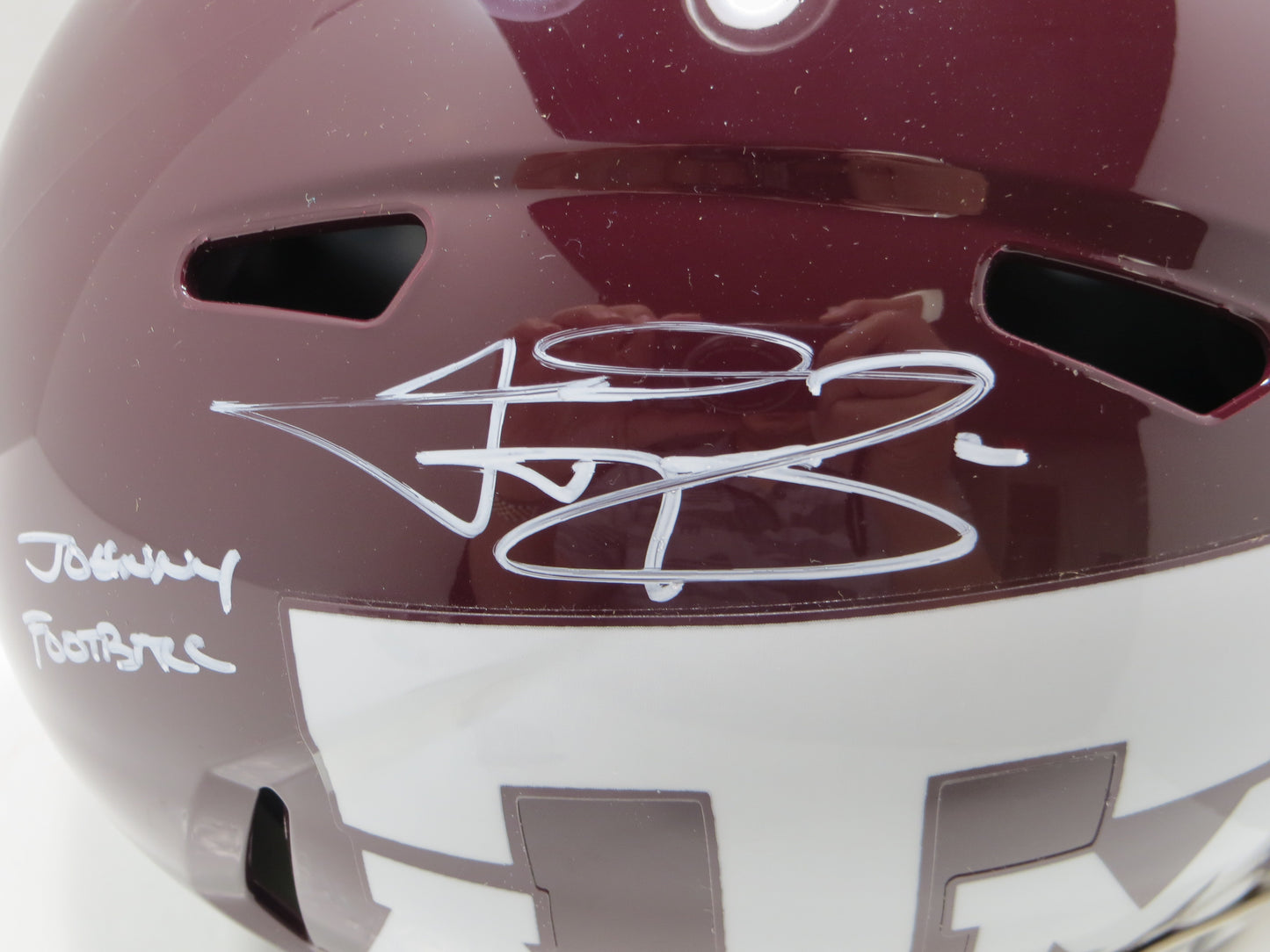 JOHNNY MANZIEL SIGNED TEXAS A&M AGGIES FULL SIZE HELMET w/JOHNNY FB JSA