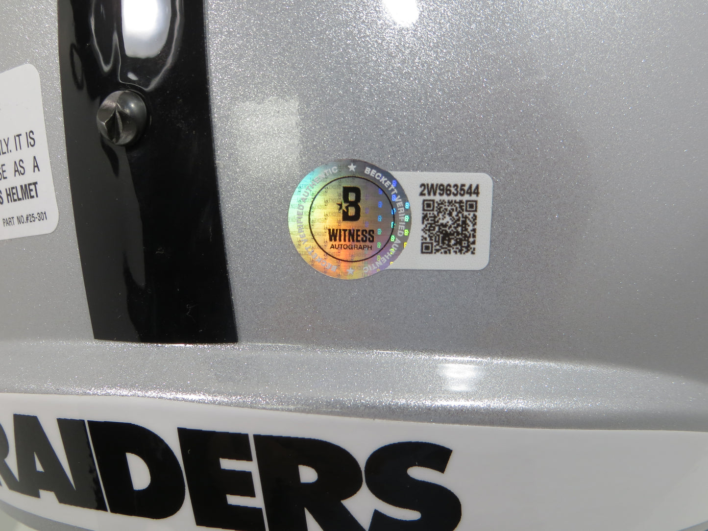 FRED BILETNIKOFF OAKLAND RAIDERS SIGNED RIDDELL FULL SIZE HELMET w/8 INSC BAS