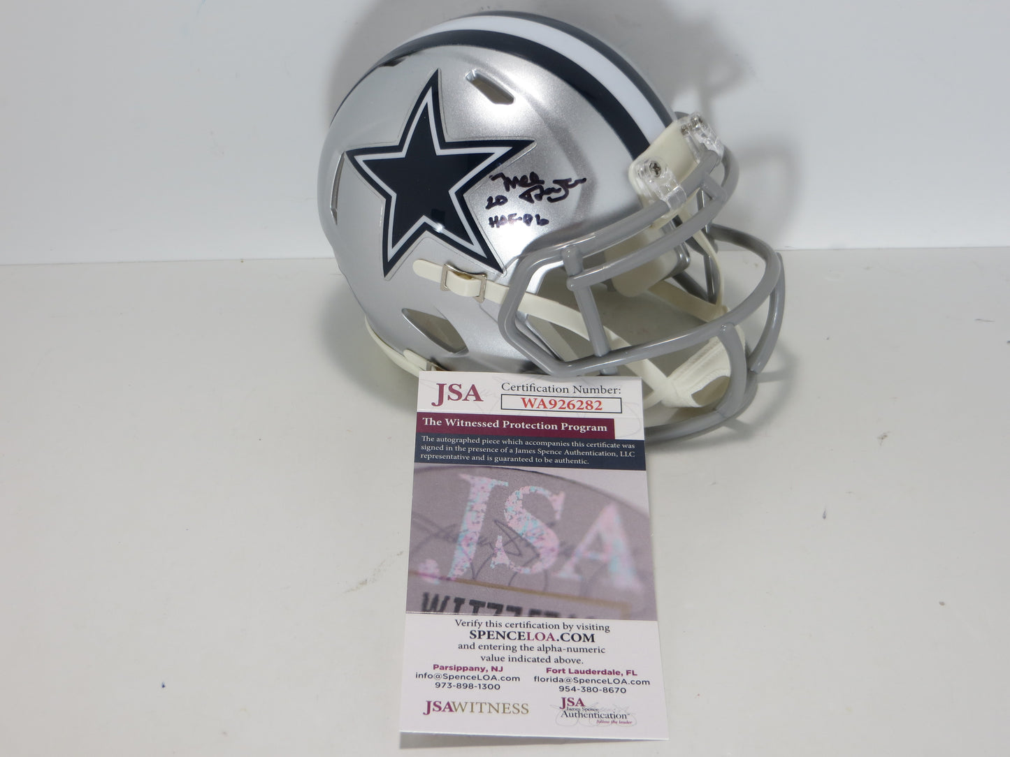 MEL RENFRO DALLAS COWBOYS SIGNED Mini Helmet w/HOF 06 JSA COA