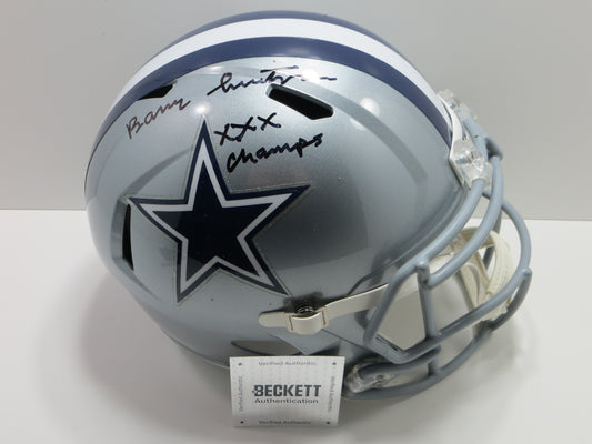 BARRY SWITZER SIGNED DALLAS COWBOYS Full Size HELMET wXXX OU Sooners BAS
