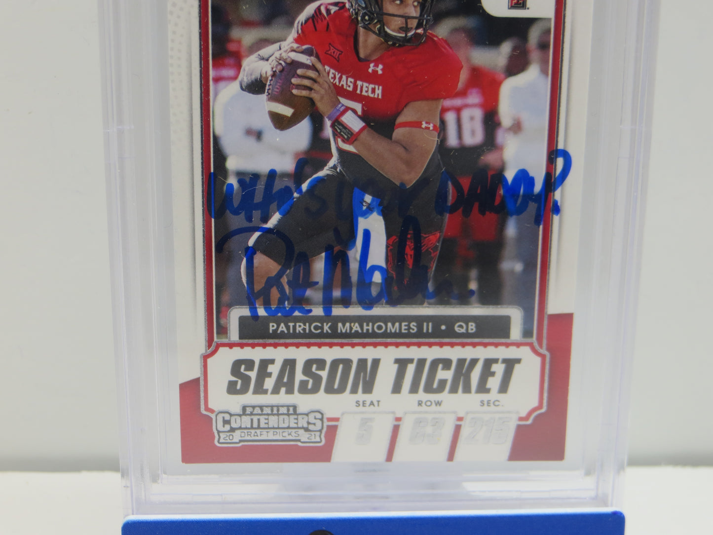 PAT MAHOMES SR SIGNED 2021 Contenders DraftPicks BGS BAS SLAB w/Who'sYourDaddy AUTO 10