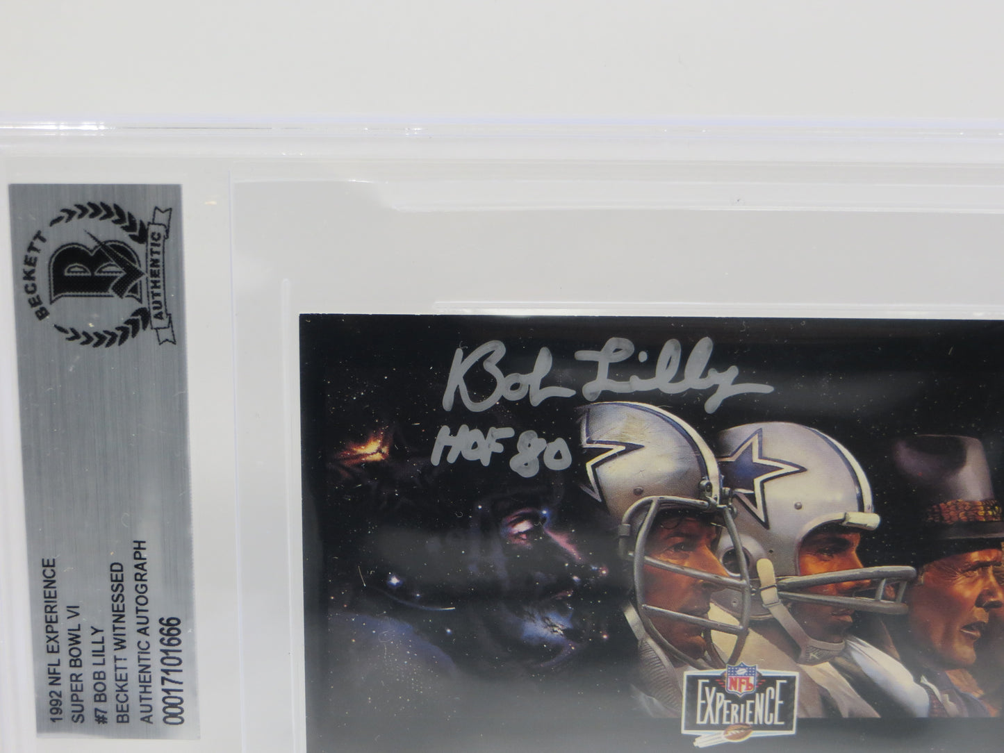 BOB LILLY SIGNED 1992 NFL EXPERIENCE SUPER BOWL VI BGS BAS SLAB DALLAS COWBOYS