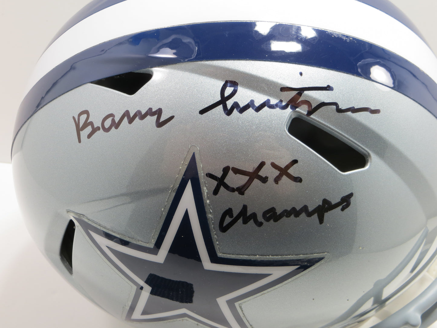 BARRY SWITZER SIGNED DALLAS COWBOYS Full Size HELMET wXXX OU Sooners BAS