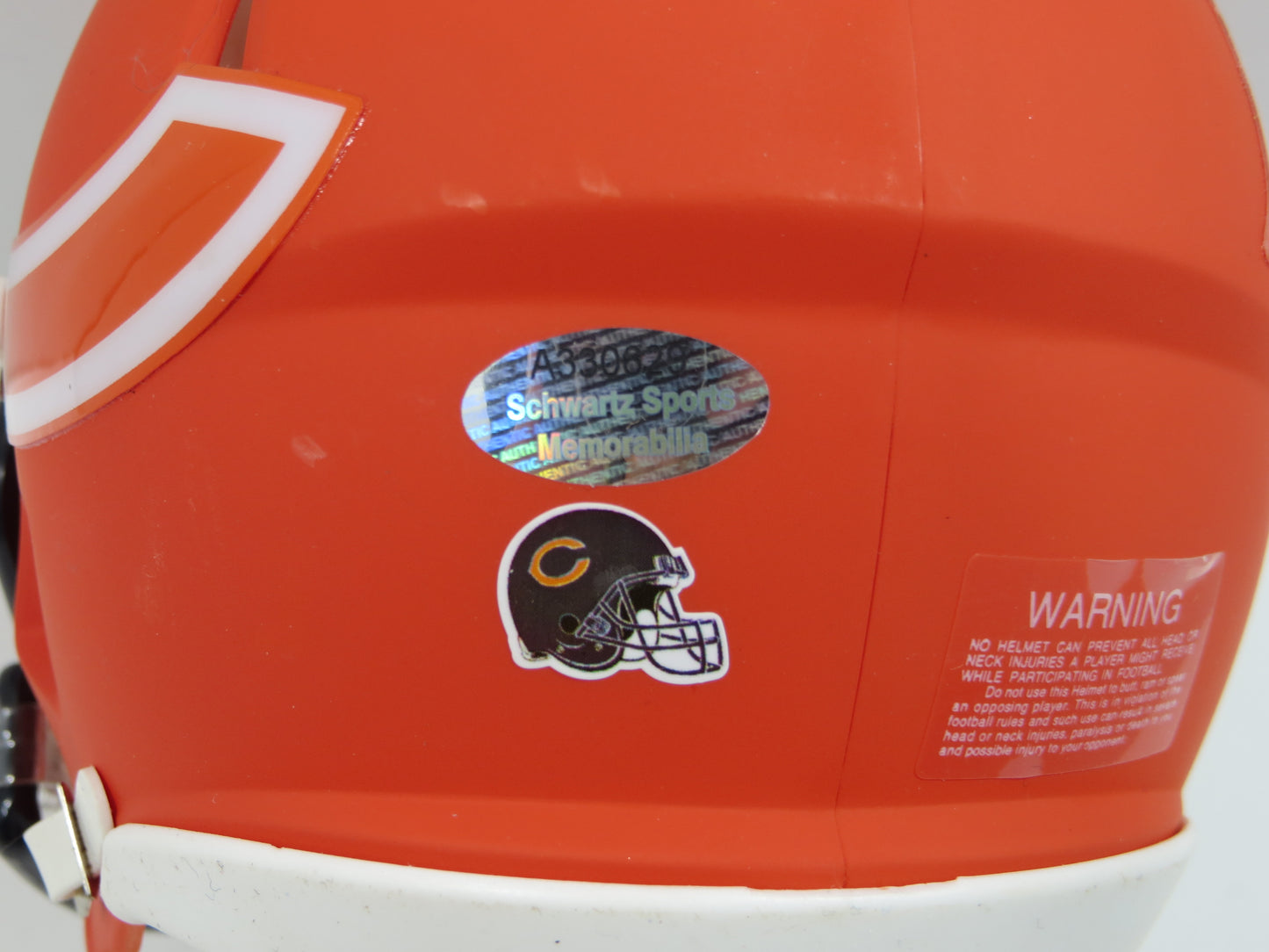 BRIAN URLACHER CHICAGO BEARS SIGNED SPEED AMP MINI HELMET Schwartz