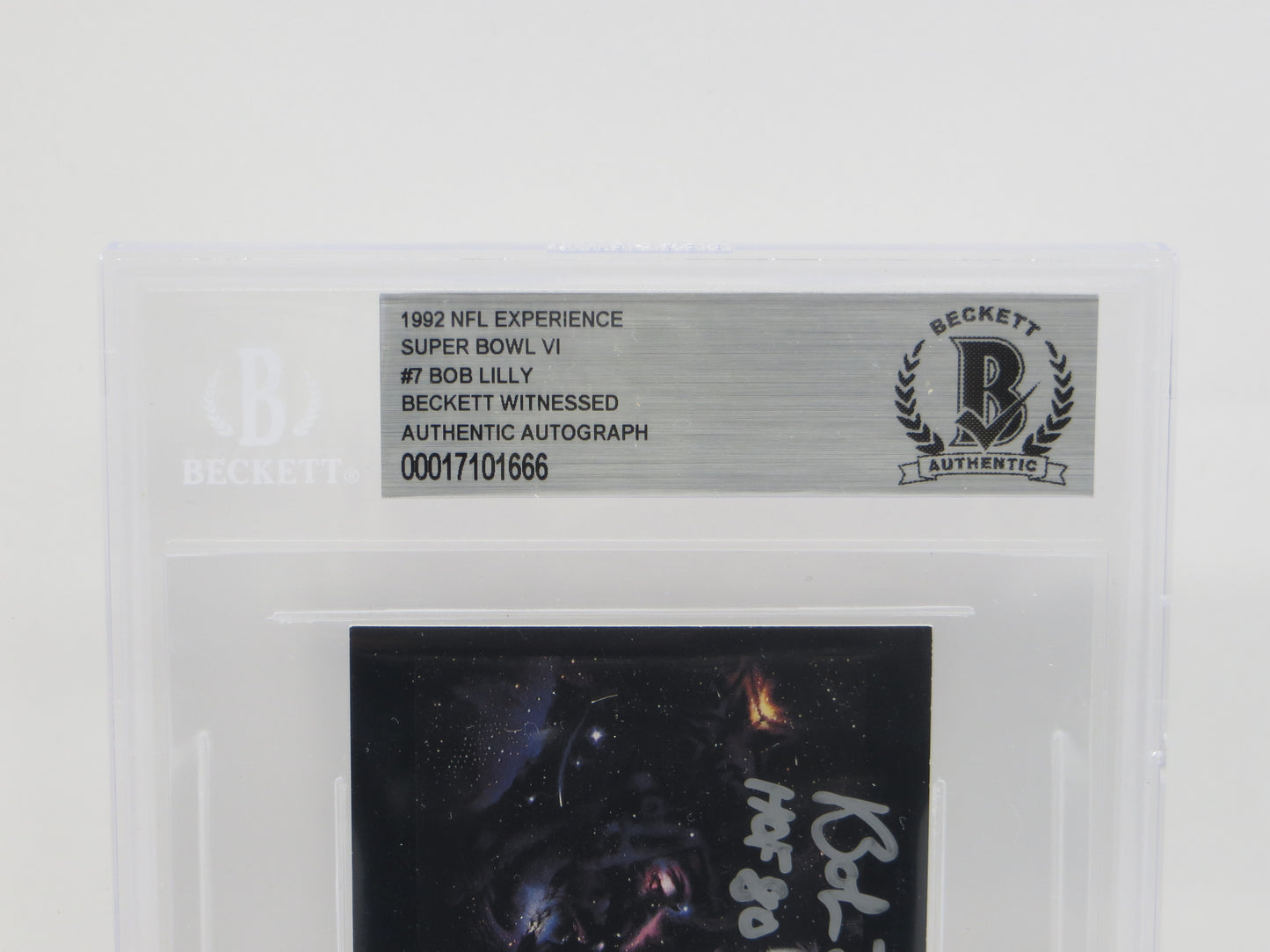 BOB LILLY SIGNED 1992 NFL EXPERIENCE SUPER BOWL VI BGS BAS SLAB DALLAS COWBOYS