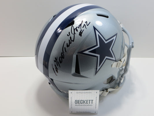 ED "TOO TALL" JONES SIGNED DALLAS COWBOYS FULL SIZE HELMET BAS