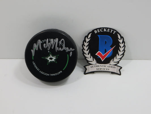 MIKE MODANO DALLAS STARS SIGNED AUTHENTIC OFFICIAL HOCKEY PUCK BAS COA