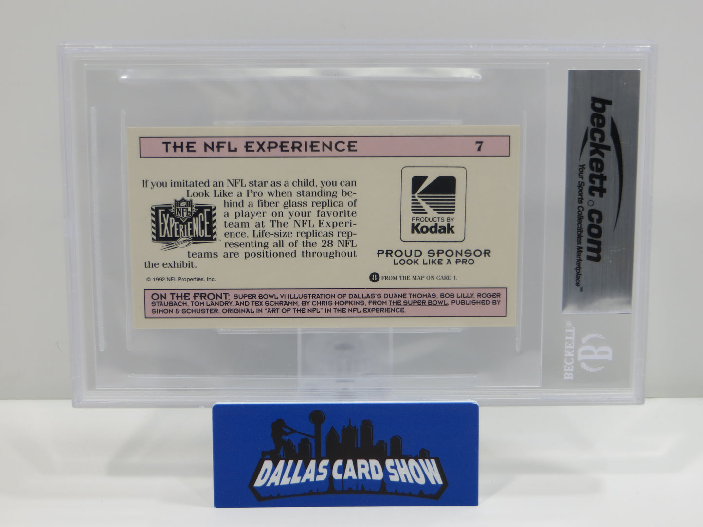 BOB LILLY SIGNED 1992 NFL EXPERIENCE SUPER BOWL VI BGS BAS SLAB DALLAS COWBOYS