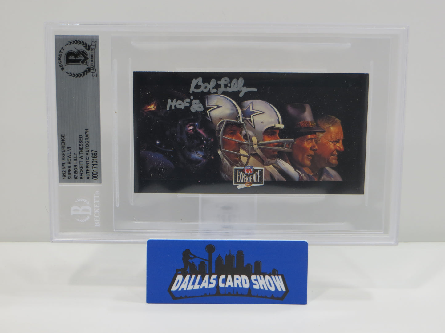 BOB LILLY SIGNED 1992 NFL EXPERIENCE SUPER BOWL VI BGS BAS SLAB DALLAS COWBOYS