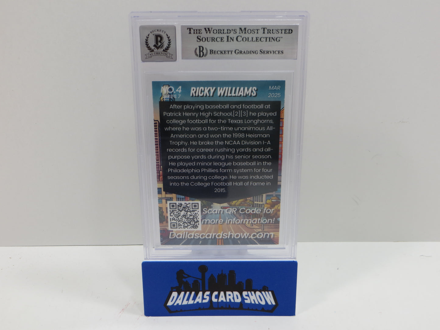 2025 MARCH DALLAS CARD SHOW SERIES 7 RICKY WILLIAMS BAS AUTO