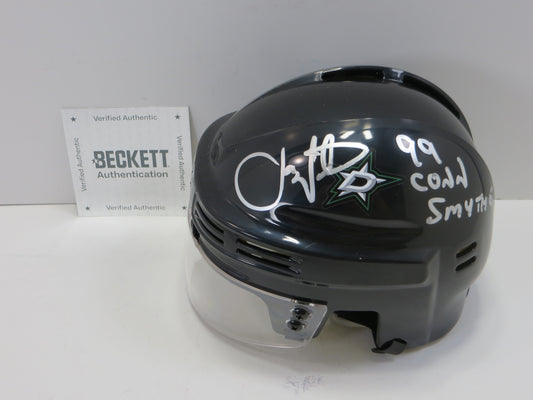 JOE NIEUWENDYK DALLAS STARS SIGNED MINI HOCKEY HELMET w/99 Conn Smythe BAS