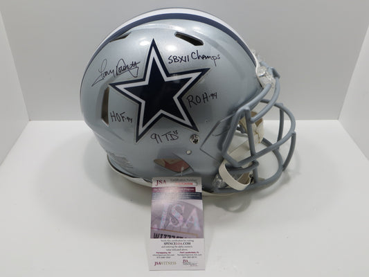 TONY DORSETT SIGNED DALLAS COWBOYS RIDDELL F/S Authentic HELMET w/4 INSCs JSA