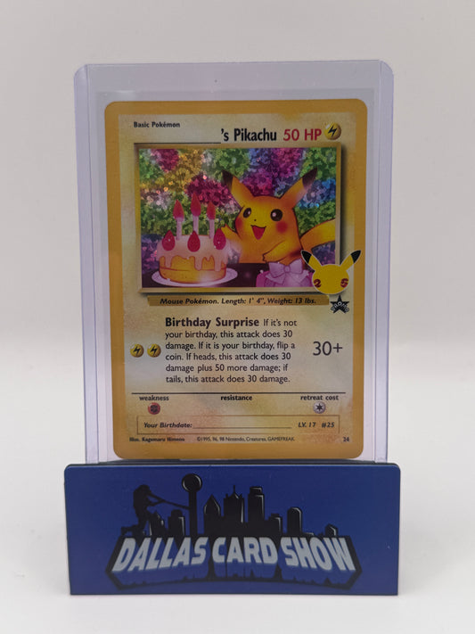 2021 Pokemon - _____'s Pikachu (Birthday Pikachu) - #24 Celebrations Classic Collection NM